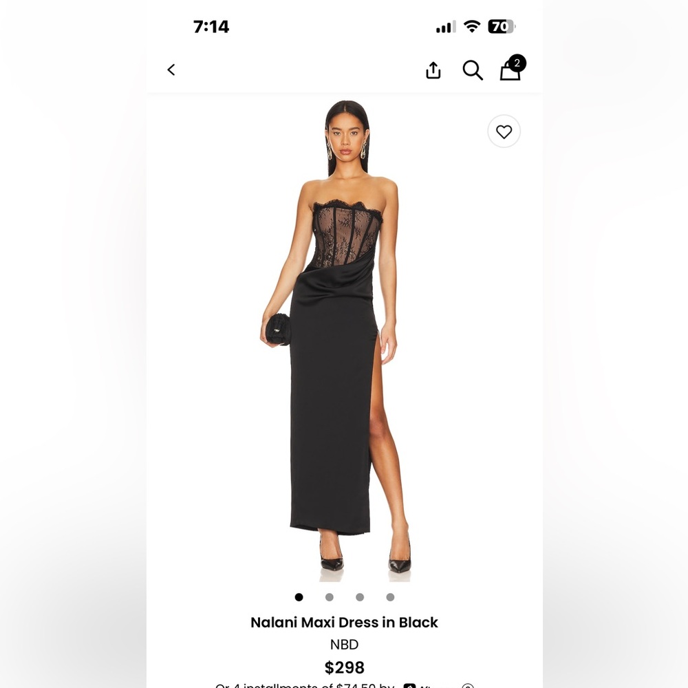 NBD Black Strapless Maxi Dress